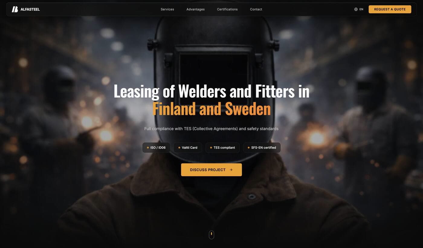 AlfaSteel Scandinavia veebileht